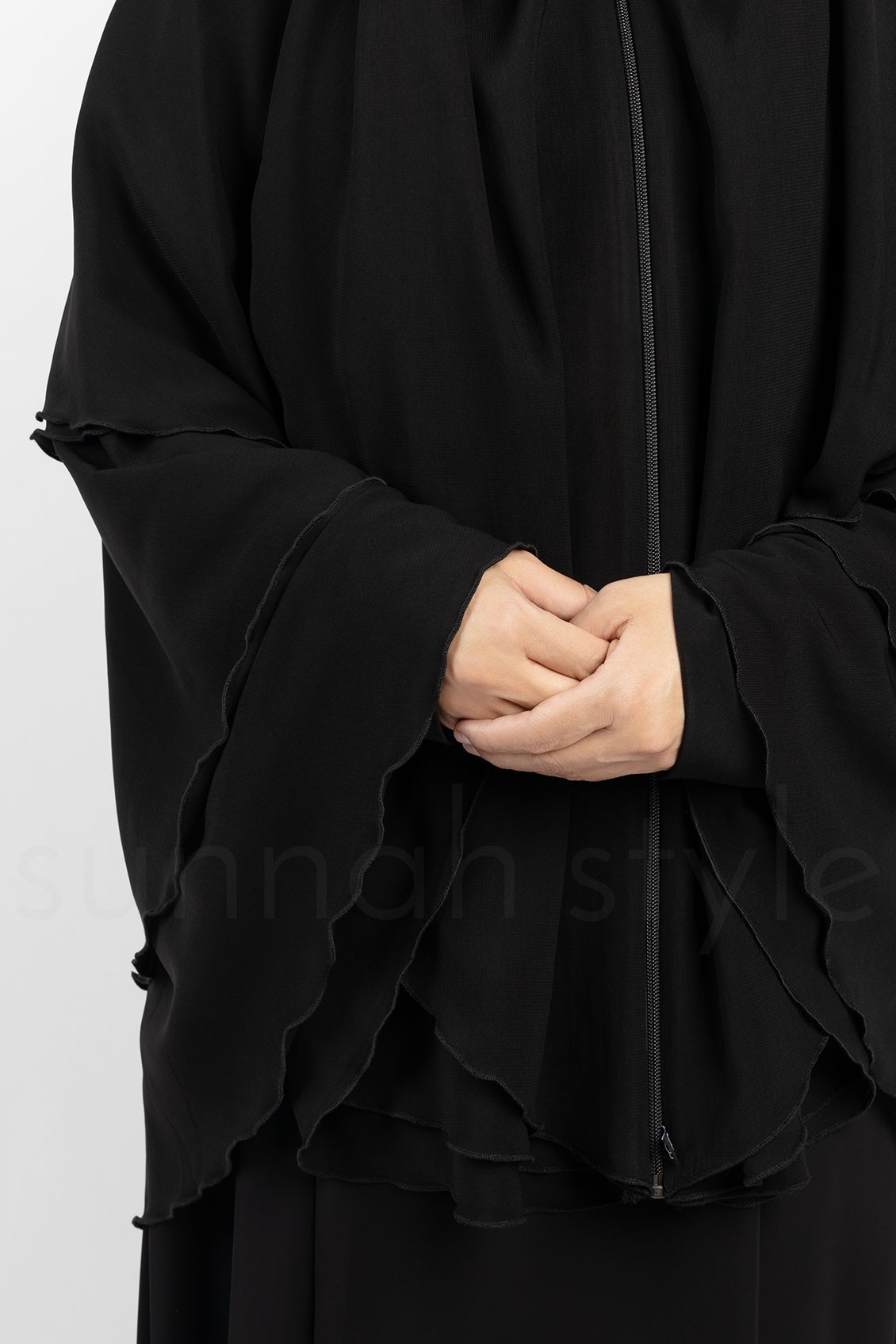 Sunnah Style 4-Layer Yemeni Khimar Hajj Umrah Niqab Black
